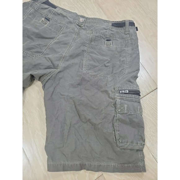 Men's Kuhl 40 Cargo Shorts Dark Adjustable Waist Hiking Utility *Stain Spots - Picture 5 of 8